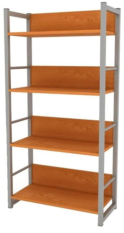 Open Document Shelving Unit with Metal Frame