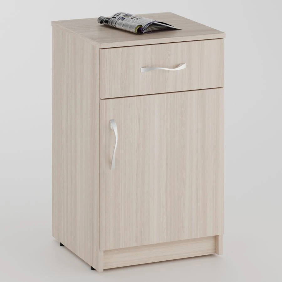 Stationary Cabinet with 1 Drawer and 1 Door with Shelf