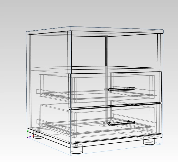 Semi-Open Storage Cabinet with Drawers