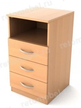 Side Cabinet with Open Niche and Three Drawers