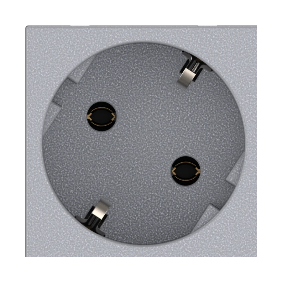 CADUCEUS ALING HIDE Modular Socket with Grounding 16A 250V, 45° Angle, Silver, Art. 2331.S