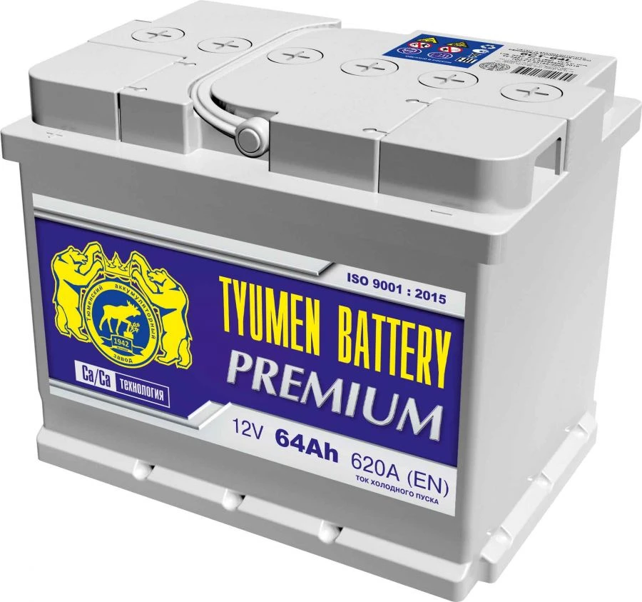 Premium Lead Acid Starter Battery TYUMEN BATTERY 6СТ-64LR