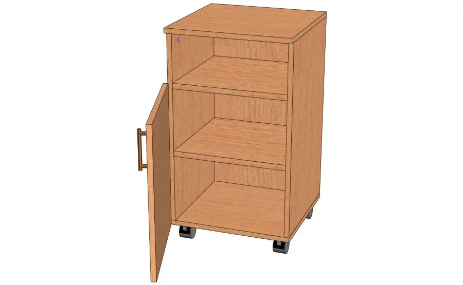 Mobile Cabinet with Door and Open Compartment - Model TP-3