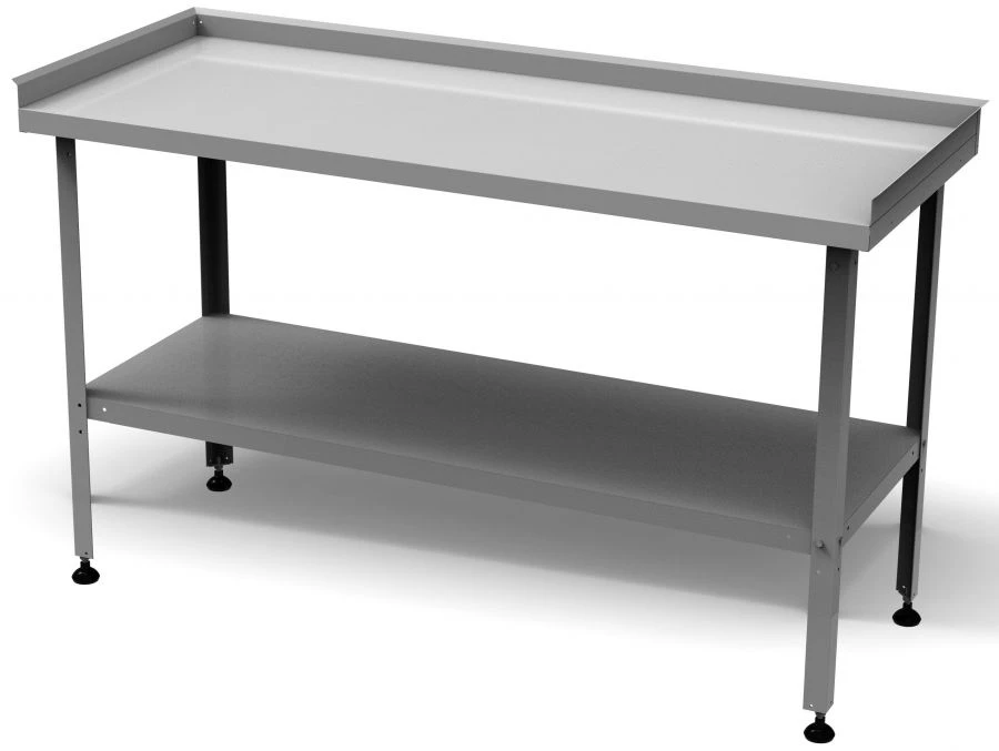 Stainless Steel Processing Table with Three Edges, Solid Shelf SRP-3-0.6/1.5-P