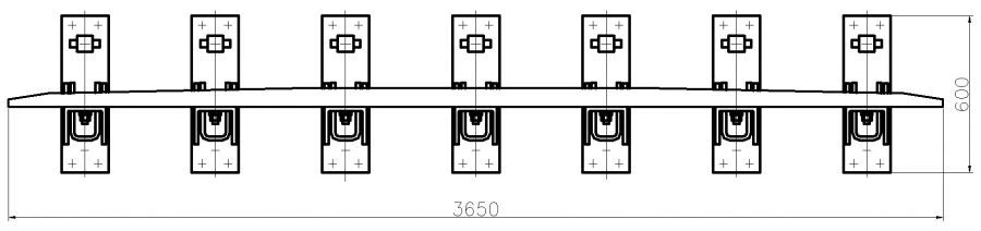 SP850 Profile Counter Rail with Complete Padding Set and Fasteners for SP Type R65 Model 1/9 Project MP3