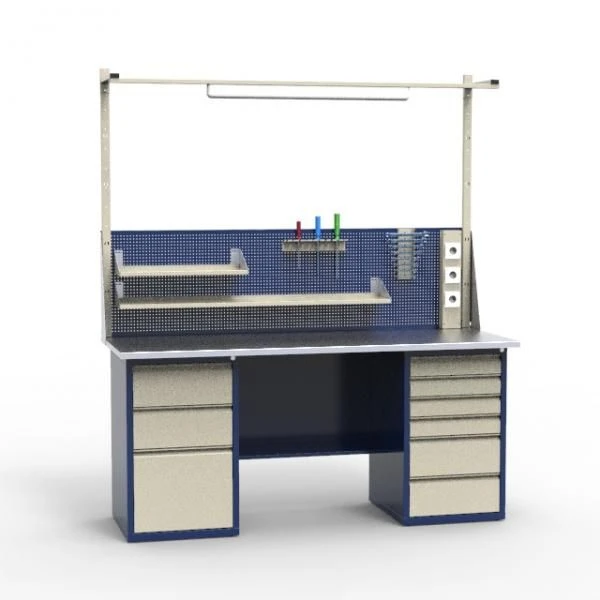Two-Table Workbench with Galvanized Top, Model SV-2T.03.06.19.SO