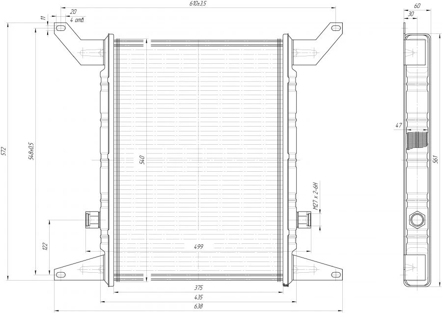 Oil Radiator TO-28A.1013.100-01 for Hydraulic System Cooling
