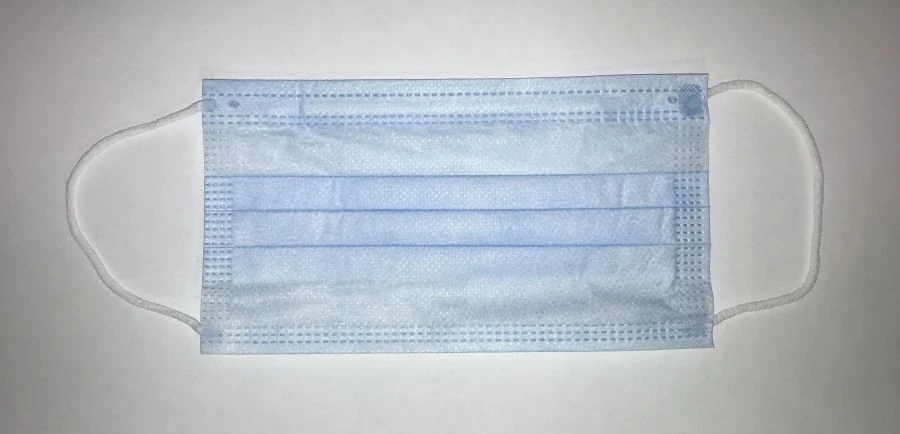 Disposable Medical Mask, Three-Layer Non-Sterile, White/Blue