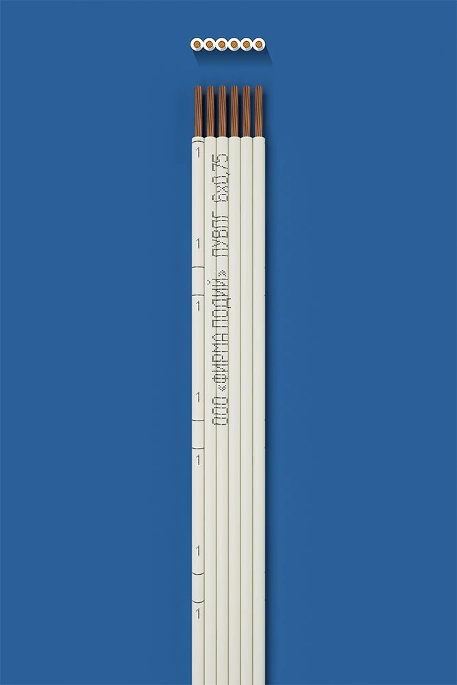 Flat Installation Wire PUVPG 6x0.75 for Electrical Devices