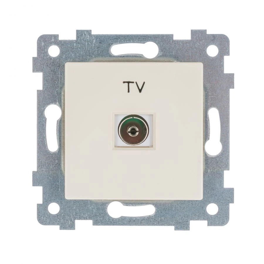 Low-Voltage TV Socket Mechanism for Hidden Installation - RTV1-460 "Ivory