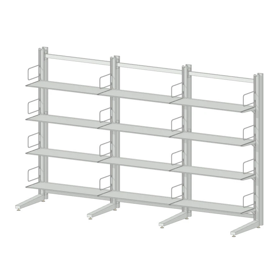 Single-Sided Metal Library Rack for Documents (2760x600x1730 mm)