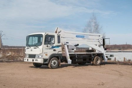 Автогидроподъёмник рычажно-телескопический АГП-29РТ HYUNDAI-120 29.0М 250КГ 14.5М