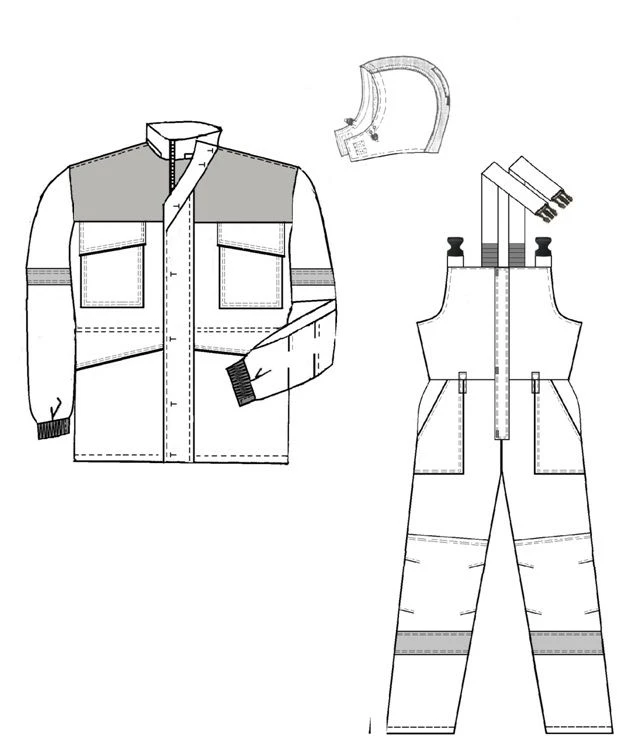 Men's Protective Suit (Jacket, Overalls) for Low Temperatures and Mechanical Protection