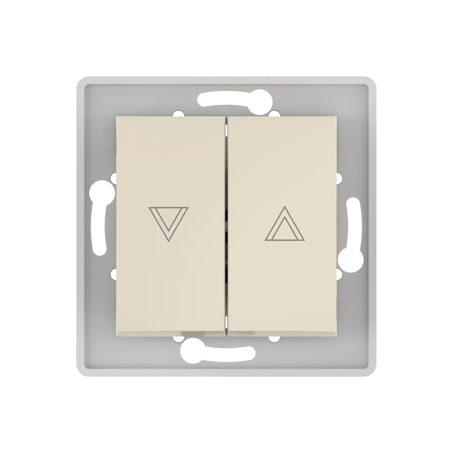 Caduceus Aling Prestige Hidden Installation Button Switch for Roller Shutters 10A, 250V, Beige, Art. 60075.9