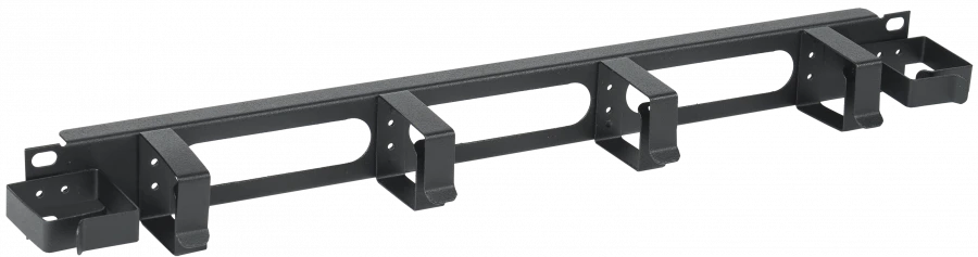 ITK Cable Organizer 1U with 2 Horizontal and 4 Vertical Rings, Black