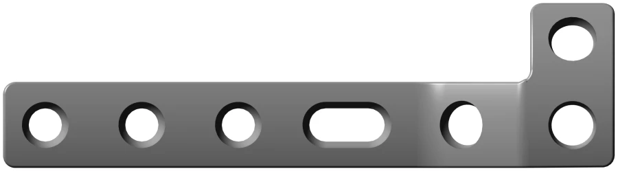 L-Shaped Support Plate for Bone Fractures (3-10 Holes, Length 71-183mm) Right/Left