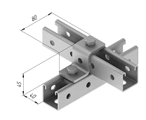 Z-Shaped Plate with 3 Holes SMA 634, Stainless Steel