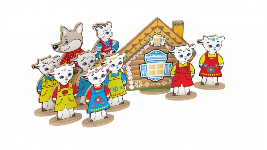 Fairy Tale Characters Set "The Wolf and Seven Kids" (Art. N-12)