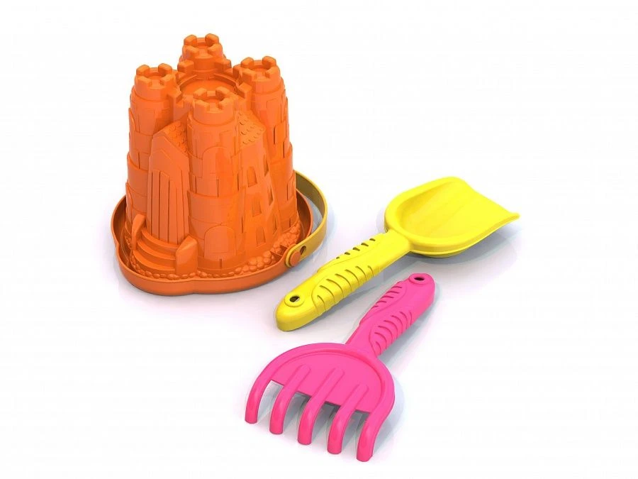 Sand Play Set No. 104 (Castle Bucket, Wave Rake, Wave Shovel)