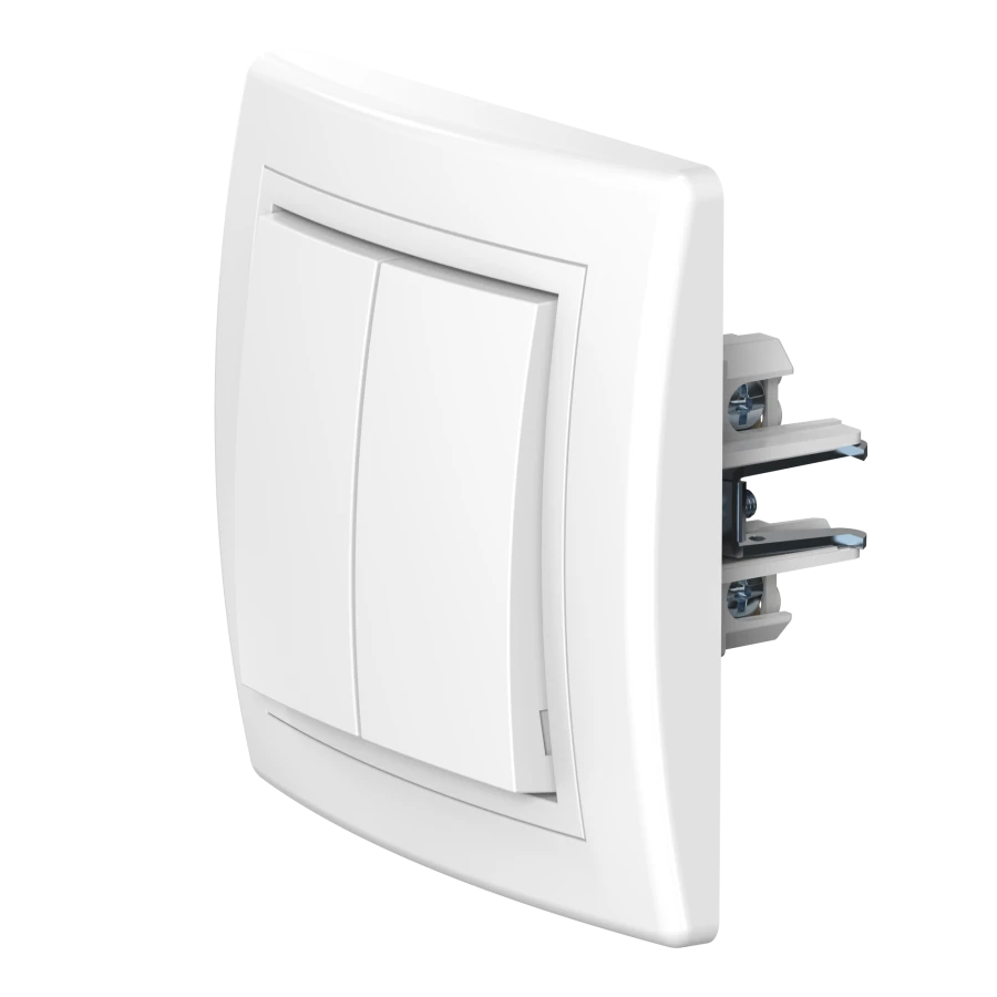 Caduceus Aling Prestige Double Switch 10AX 250V, White, 6072.000