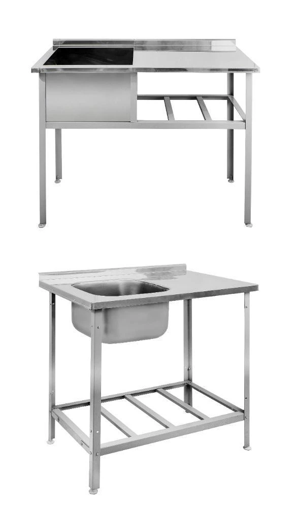 Table with Integrated Sink for Food Service, Model XYZ123