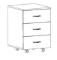 Classic Series Rolling Cabinet with 3 Drawers