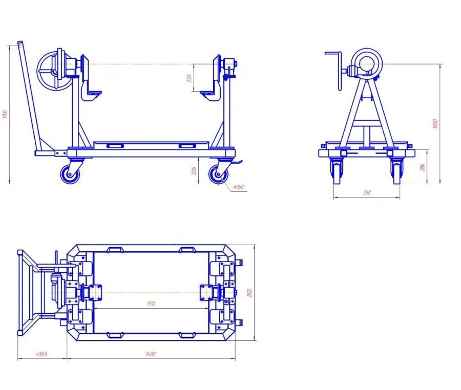 Combustion Chamber Transport and Storage Trolley TG-Spec1 KS-PM