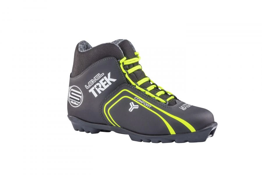 Trek Level1 Black Ski Boots (Neon Lime Logo) Size S