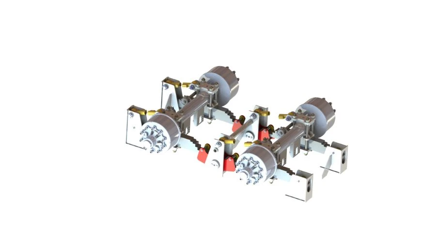 Dual-Axis Axle Assembly 9333125.20.000: Wheel Axle 9323313.00.000 on Spring-Balanced Suspension U31-0N.30.000