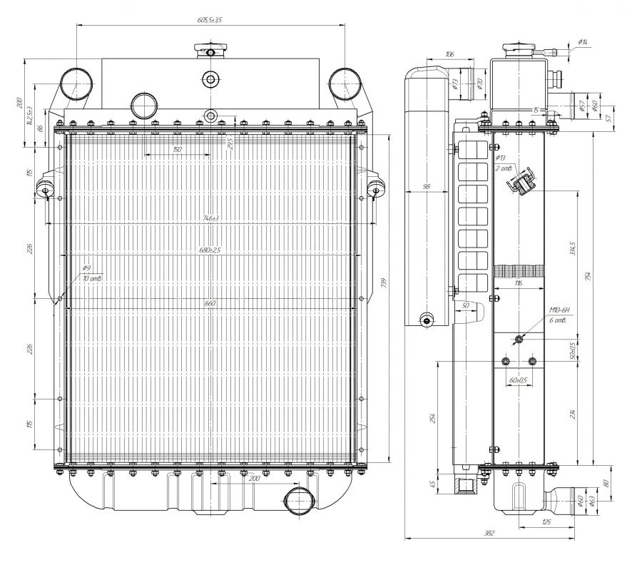Engine Cooling Radiator Block BR-2662E.1301.000