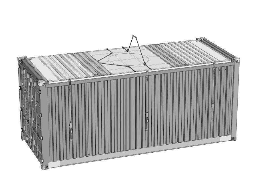 Open-Top Container 1CC with Removable Hard Roof for Steel Transport, Model AVM-04