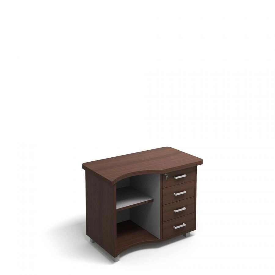 Wooden Office Cabinet with 4 Drawers and Open Shelf, Art. 206