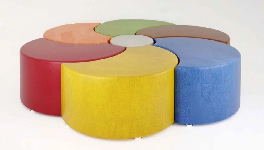 Bright Flower-Shaped Transformer Pouf Set, Model 10306