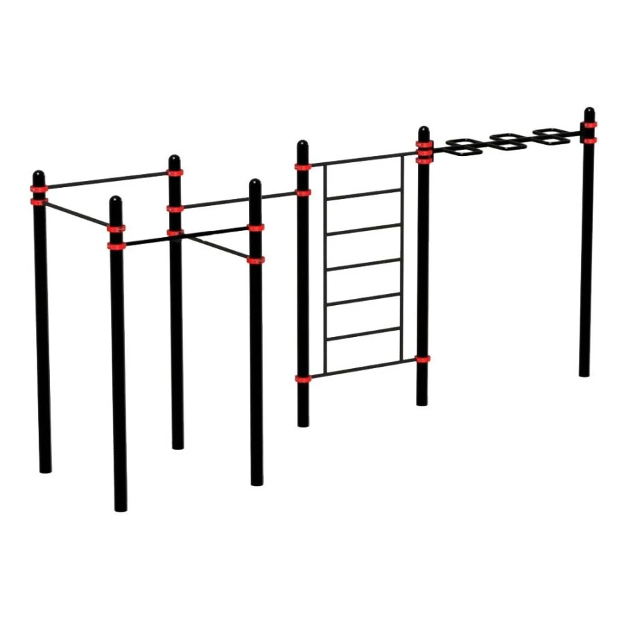 Gymnastic Complex with Horizontal Bar, Swedish Wall, 5 Pull-Up Bars, Model OS-14671