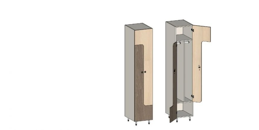 Single-section Changing Cabinet for Two Persons