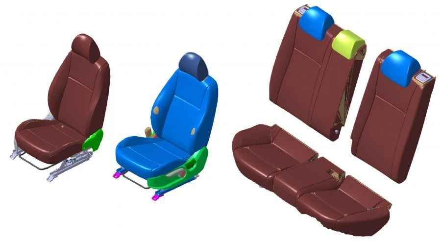 Automotive Seats HCr (SOLARIS HS): Left Front, Right Front, Rear