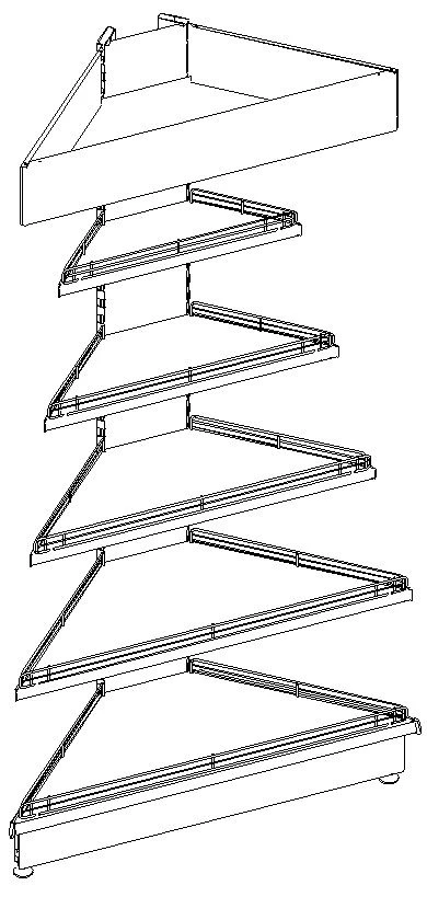 Single-Sided Corner Shelving Unit for Retail Store ST4-UN