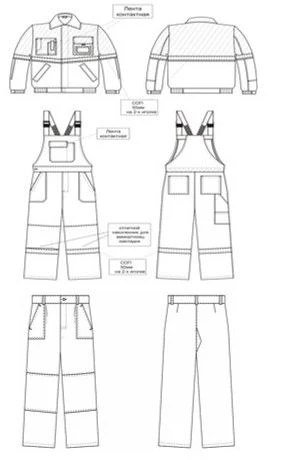 Men's Protective Suit for General Industrial Contamination and Mechanical Impact