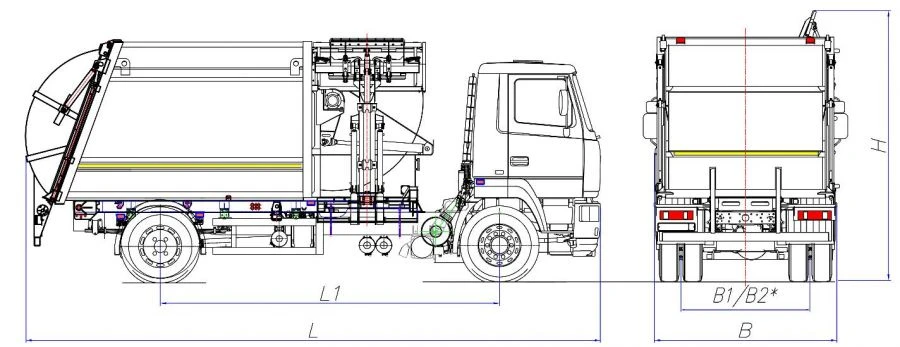 Side Loading Garbage Truck MK-3554-03