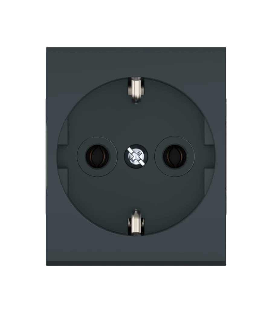 Caduceus Aling Mode Socket with Grounding 16A, 250V, Anthracite, Model 651.A