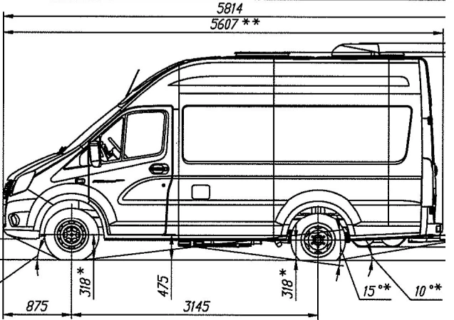 GAZelle NN Chassis A69R25, Dual Fuel Engine (Gasoline/LPG)