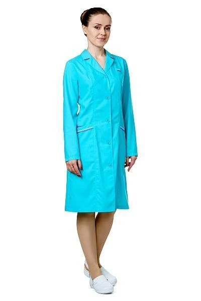 Women's Fitted Bathrobe with Button Closure and Pockets - Model 3.328
