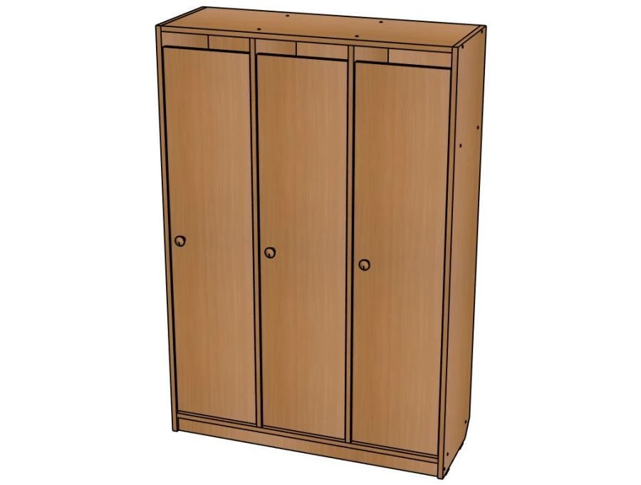 Three-Section Wardrobe for Clothing Storage - Model ШД11