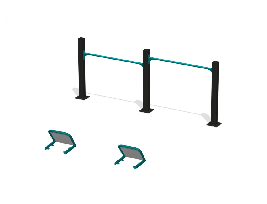 Adjustable Horizontal Bars with Foot Support for Pull-Up Tests