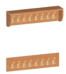 Wall-Mounted Coat and Bag Hangers Set, Art. U.01.18