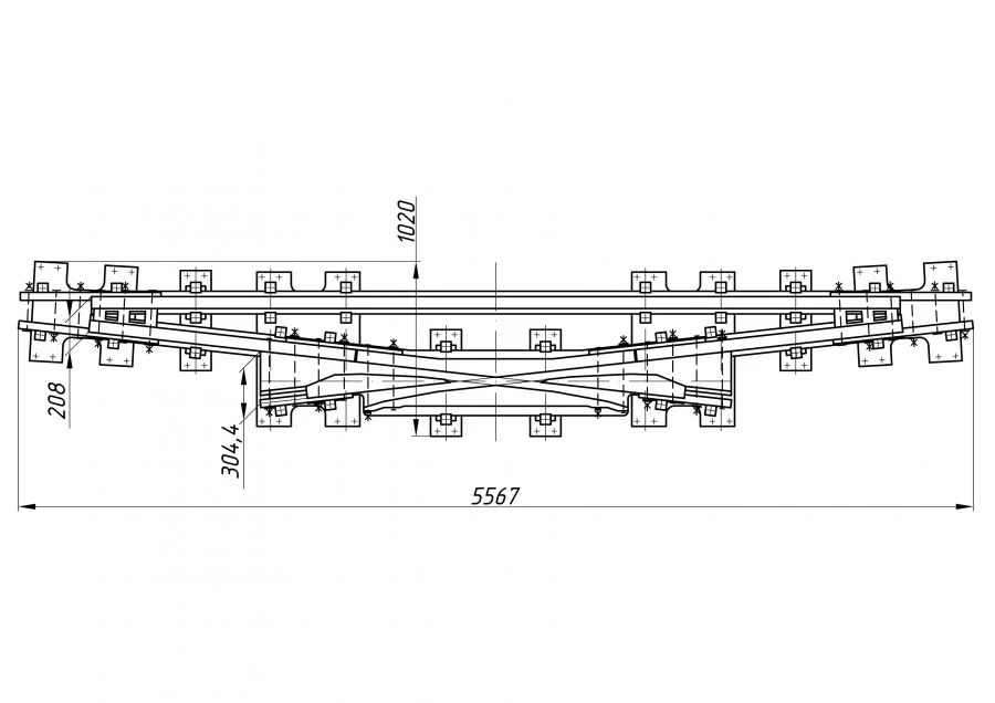 Crosspiece for Railway Switches Type R50 Model 2/9 (Project 2893.05.000)