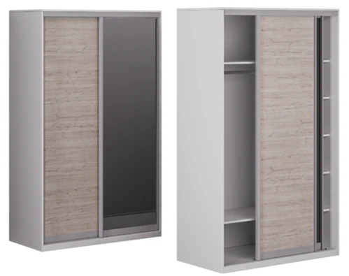 Sliding Wardrobe SHRK13 with Shelves and Rod