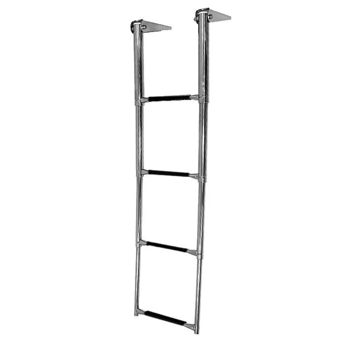 Telescopic Folding Boat Ladder with 4 Black Steps, Art. 040103BT