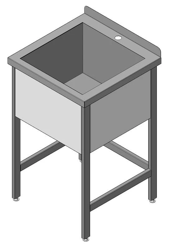 Single-section Stainless Steel Wash Basin, Model VMKN-1