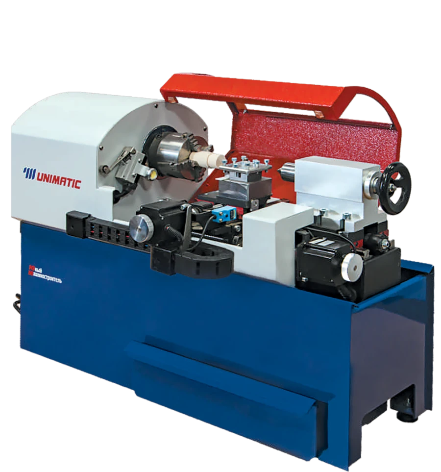 CNC Lathe Machine with Acrylic Screen Shield Unimatic YM-T